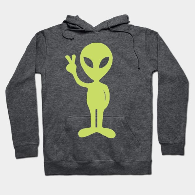 Peace Alien Hoodie by Slightly Unhinged